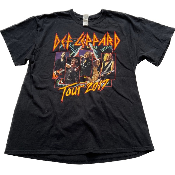 Def Leppard T Shirt Tour 2017 Size XL Heavy 100% Cotton Rock Band Black - Picture 1 of 6